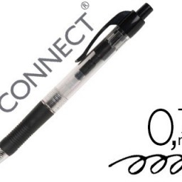 Bolígrafo Q-Connect tinta negra con sujeción de caucho